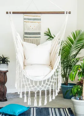 White Macrame Hammock Chair Swing | SERENA IVORY WHITE