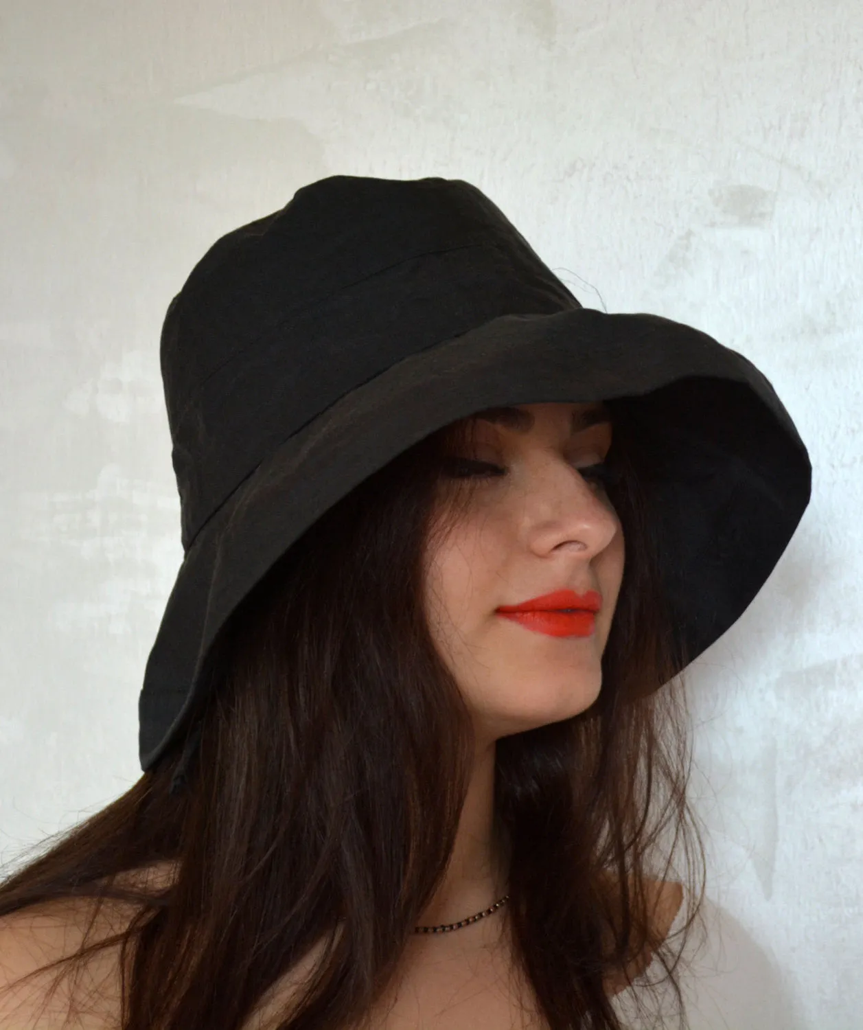 Wide Brim Hat-Black