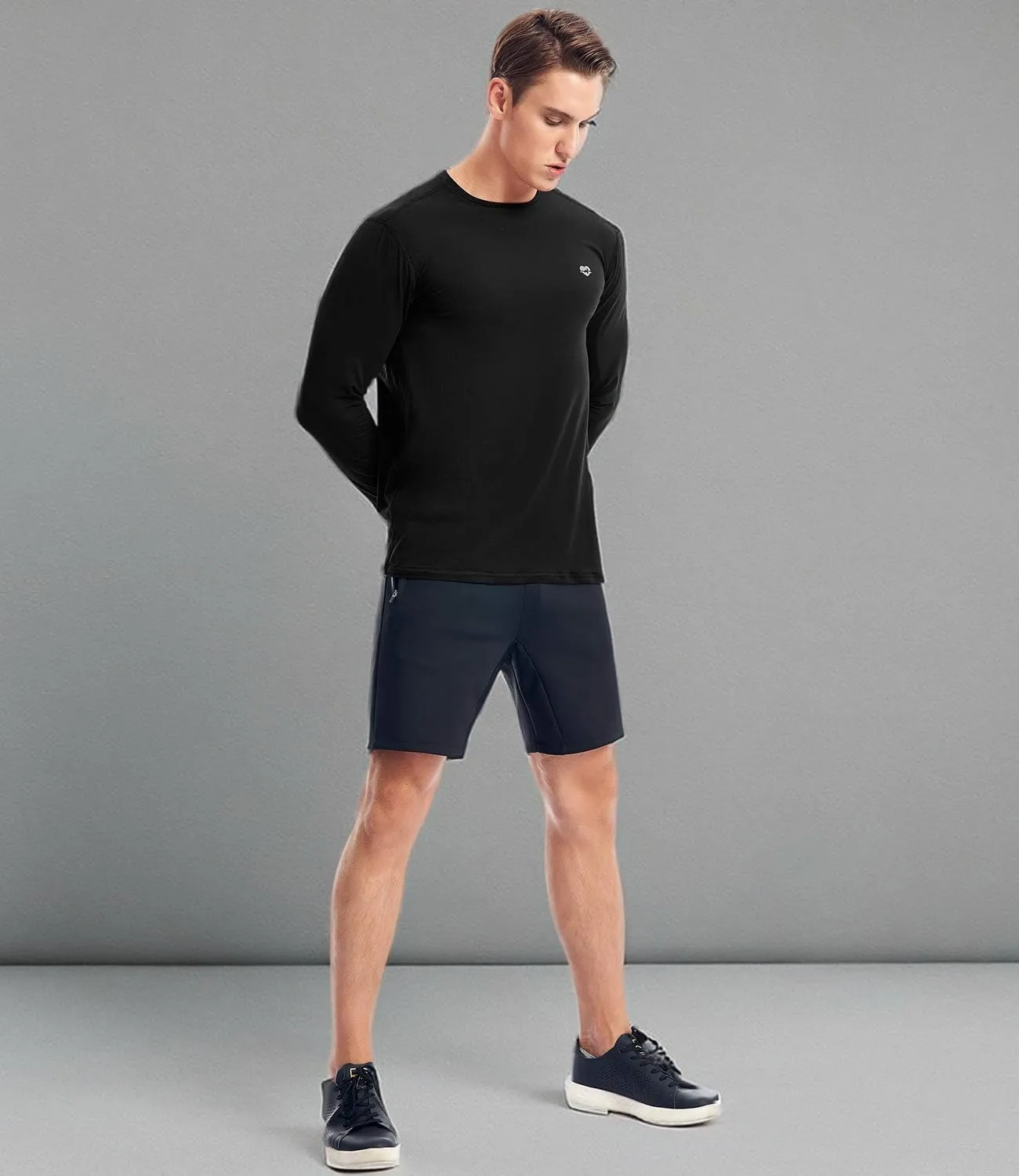 Zengjo Mens Baselayer Shirt Long Sleeve Athletic Running T Shirts Lightweight Undershirt